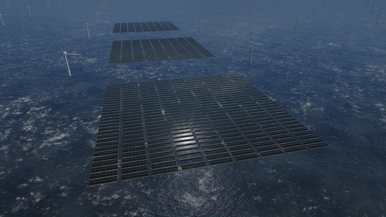 Large scale offshore solar windfarm