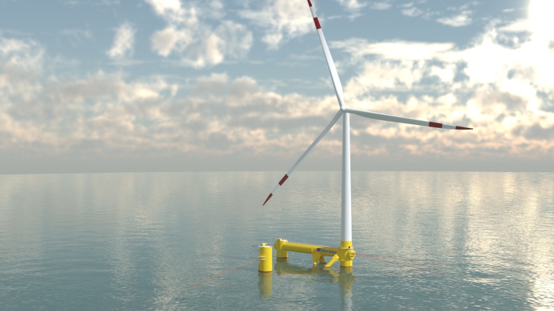 Concept design of Multi.Engineering’s Moray Base 2.0 offshore wind turbine foundation system.