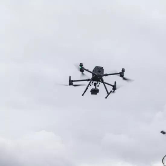 Skyebase is doing security inspection with a drone