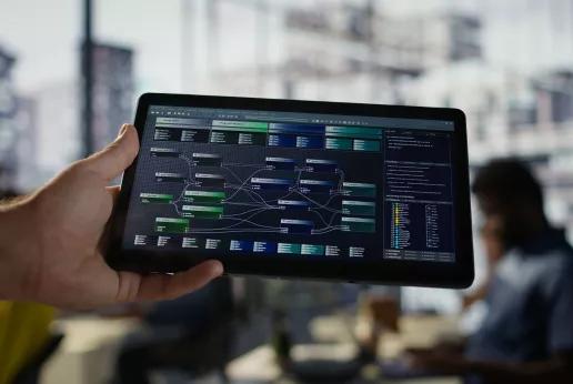 Tablette dans un environnement de production