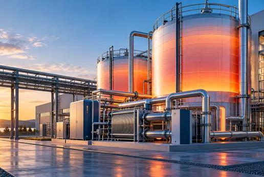 Energy Storage bij zonsondergang