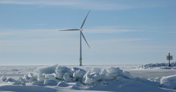 An offshore wind farm in Pori Finland