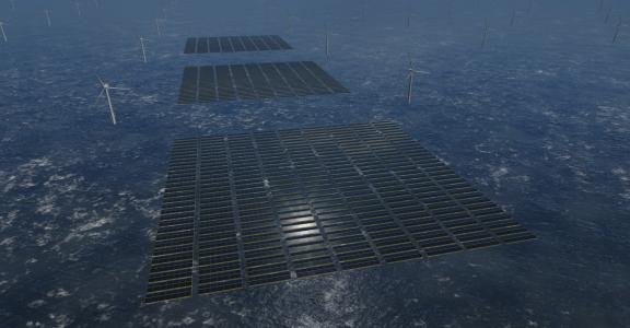 Large scale offshore solar windfarm