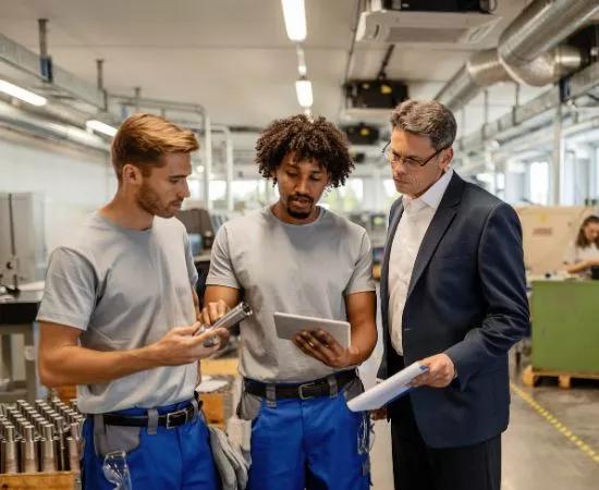 Young team engineers